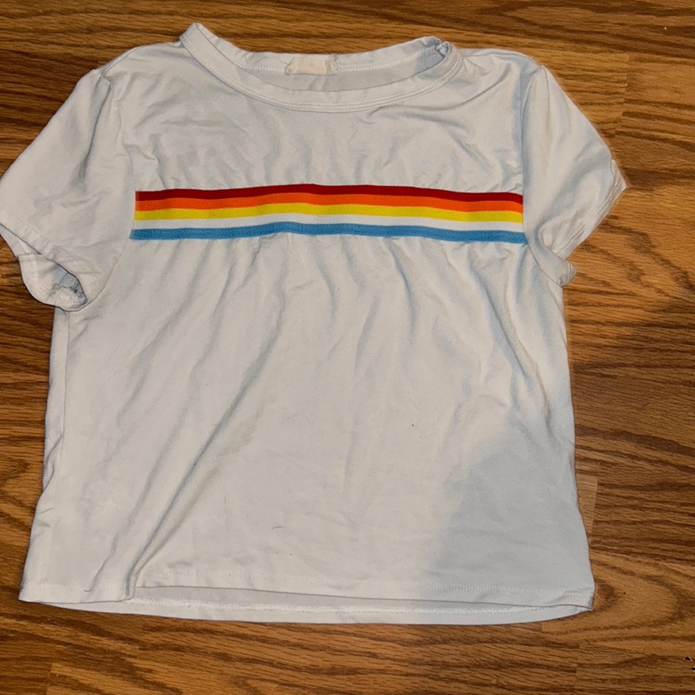 Crop top rainbow stripe